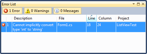 Visual Studio Error List vs-error-list