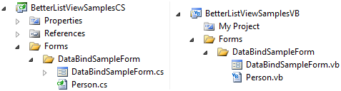 samples-cs-vb C# and VB Samples projects in Solution Explorer