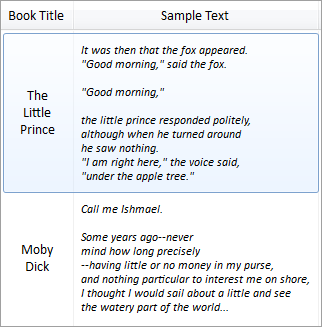 screenshot-newlines Items with multi-line text