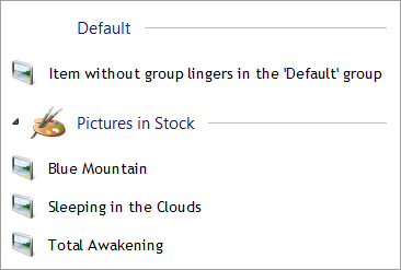 blv-showdefaultgroup1 Default group header is visible