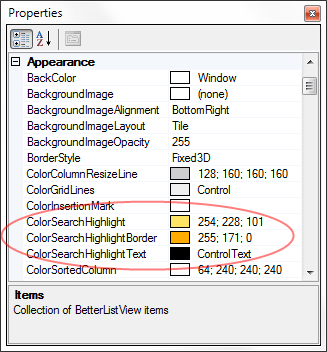 Search Highlight Properties Search Highlight Properties